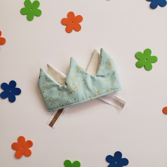 NEW Handmade Gold Fabric Kids Birthday  Crown - Picture 2 of 10